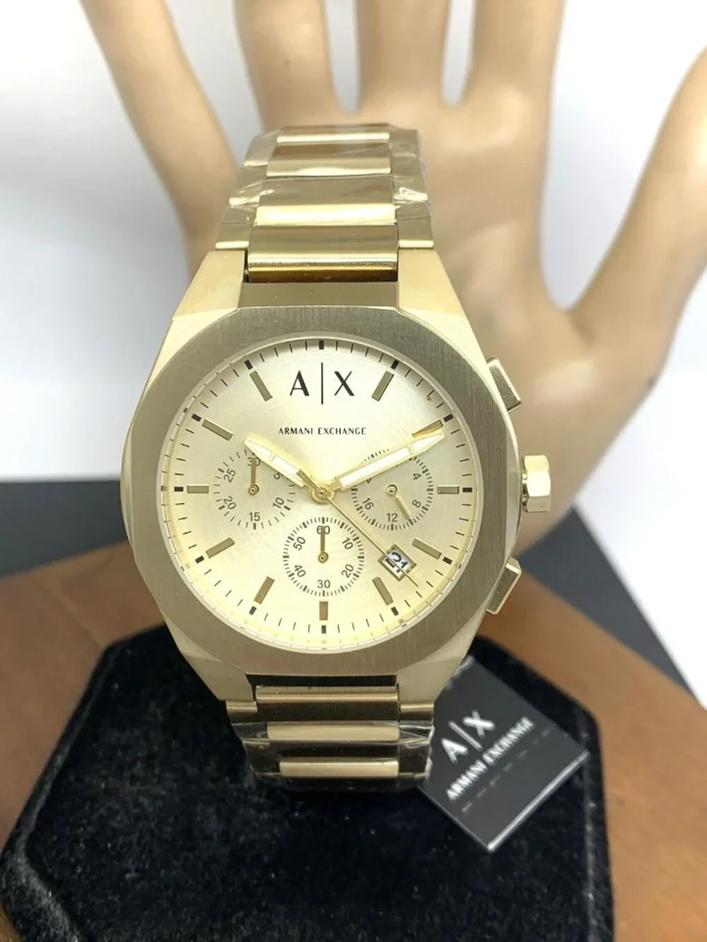Armani Exchange Men's Watch AX4192 Quartz Chronograph Gold Dial Stainless Steel